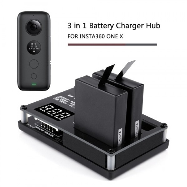 Battery Charger Hub 3 in 1 for Insta360 One X Seflie Camera