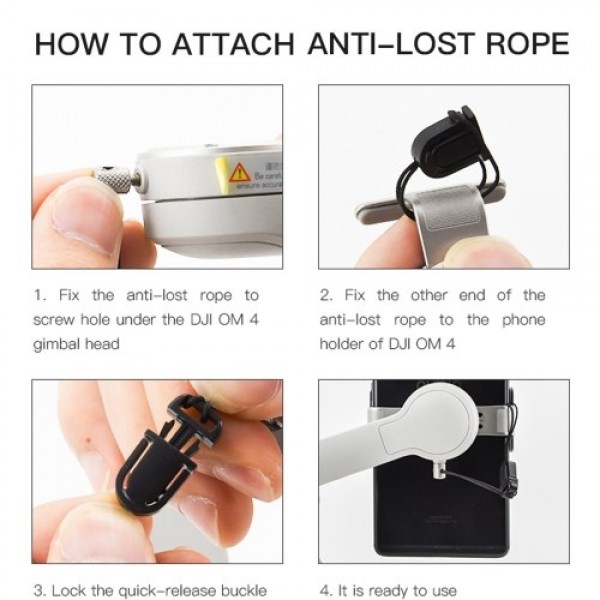 Compatible with DJI OM4 Mobile 3 Phone Holder Clip Anti-lost Rope Strap Anti-drop Expansion Accessory