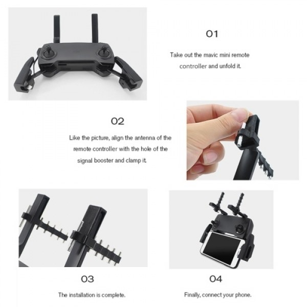 Replacement for DJI Mavic Air 2/Mavic 2/Mavic Air/Mavic Pro/Mavic Mini/Spark Drone Remote Controller Signal Booster Antenna 2 pc