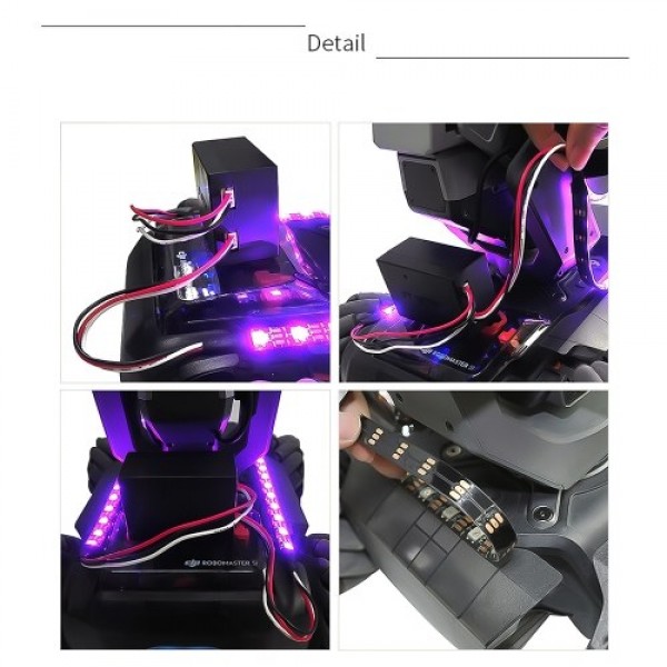 Colorful LED Light Strip for DJI RoboMaster S1 with Remote Control PVC Waterproof Bending Resistance Insulated Marquee Switch Mu