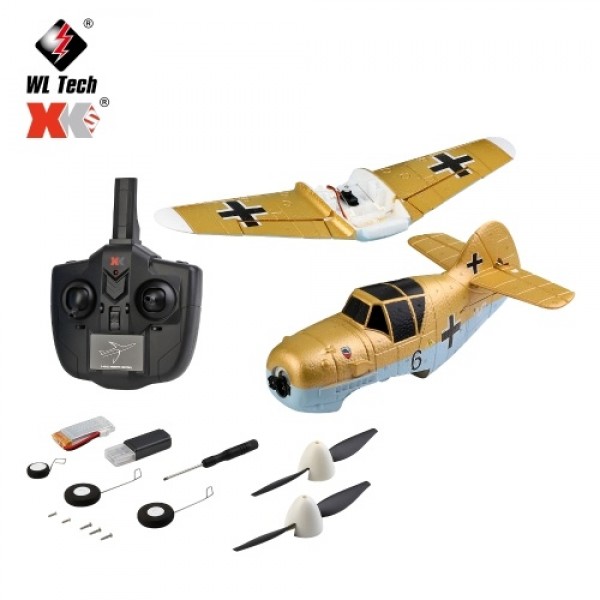 WLtoys A250 RC Airplane 2.4GHz 4CH RC Plane 6-axis Gyro Gliding Aircraft Flight Toys BF109 Model