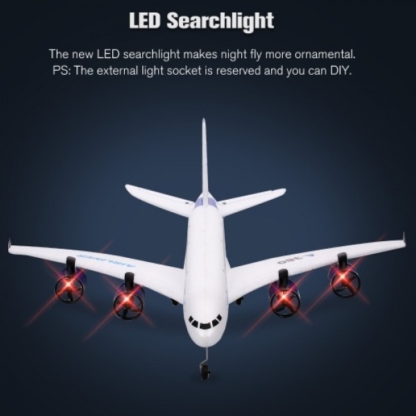 A380 2.4G 3CH RC Airplane Flying Aircraft Glider with LED Searchlight