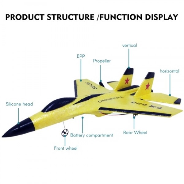 2.4GHz RC Plane Gliding SU-35 Aircraft Model EPP Flight Toys 3-axis Gyro Stability RC Airplane