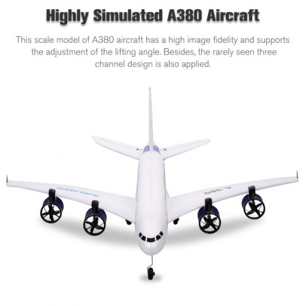 A380 2.4G 3CH RC Airplane Flying Aircraft Glider with LED Searchlight