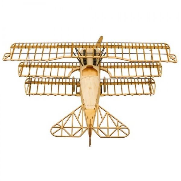 DWH VX11 1:18 Scale 400mm Wingspan Airplane 3D Wooden Puzzles Airplane DIY Fokker-DR1 Triplane Model Kit with Wooden Box