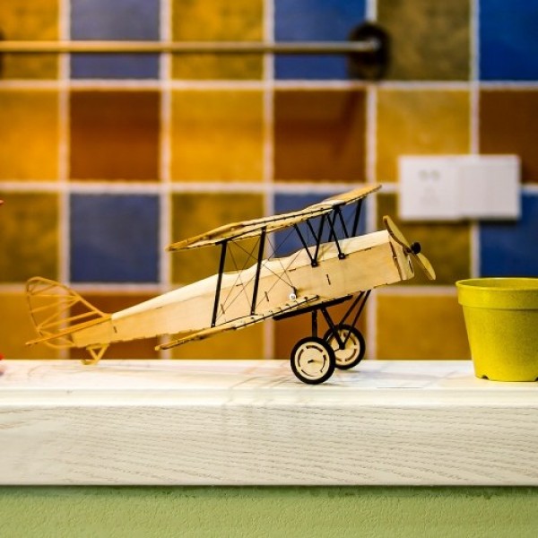 Dancing Wings Hobby VX10 1/18 De Havilland Tiger Moth 400mm Wingspan Wooden Static Airplane Model