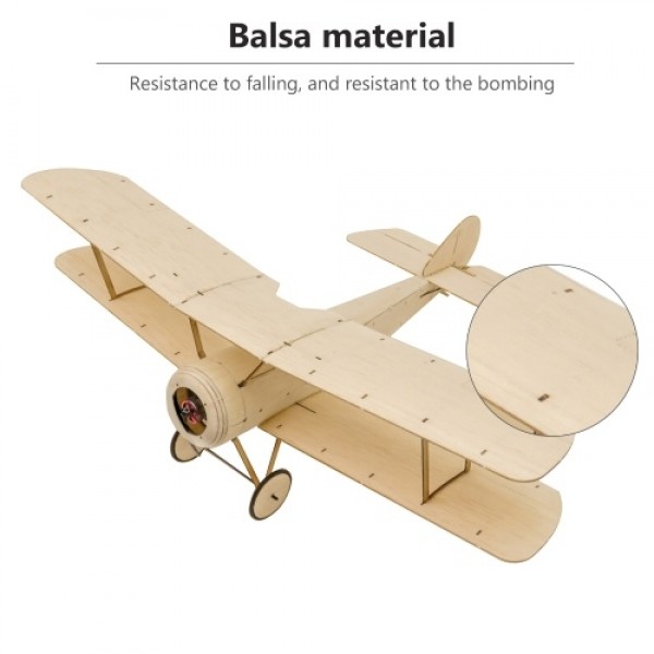 DWH K06 Sopwith Pup RC Airplane Balsa Wood Aircraft 378mm Wingspan Outdoor Flight Toys DIY Assembly Model KIT Version