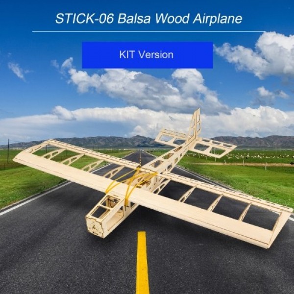 Dancing Wings Hobby R03 STICK-06 Airplane 580mm Wingspan Balsa Wood Aircraft DIY Flying Toy KIT Version