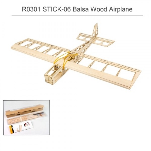 Dancing Wings Hobby R03 STICK-06 Airplane 580mm Wingspan Balsa Wood Aircraft DIY Flying Toy KIT Version