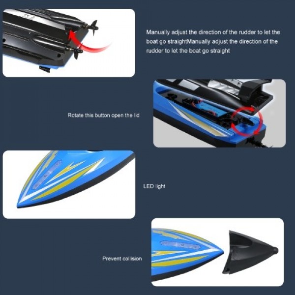 Remote Control Boats 25km/h 2.4GHz Large Size RC Boat 3-speed Low Battery Alarm