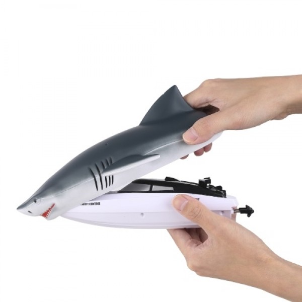 Remote Control Boats 2.4GHz RC Boat Shark Toy Gift with Removable Shark Shell