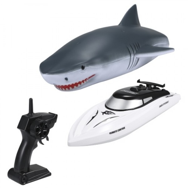 Remote Control Boats 2.4GHz RC Boat Shark Toy Gift with Removable Shark Shell