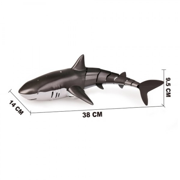 Remote Control Shark Toy 2.4GHz RC Shark for Swimming Pool Spray Water with LED Lights