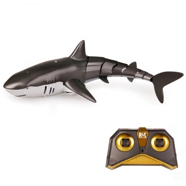 Remote Control Shark Toy 2.4GHz RC Shark for Swimming Pool Spray Water with LED Lights