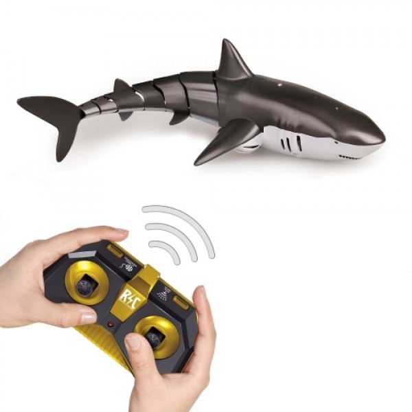 Remote Control Shark Toy 2.4GHz RC Shark for Swimming Pool Spray Water with LED Lights