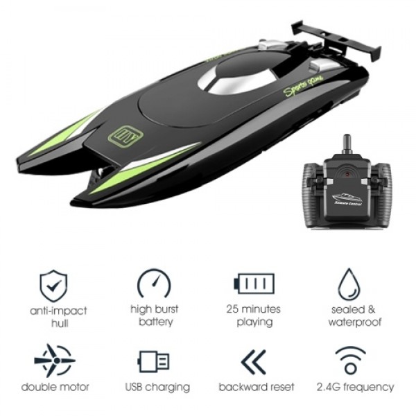 25KM/H High Speed Racing Boat 2 Channels Remote Control Boats for Pools Racing Boat