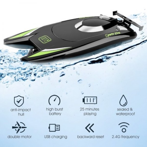 25KM/H High Speed Racing Boat 2 Channels Remote Control Boats for Pools Racing Boat