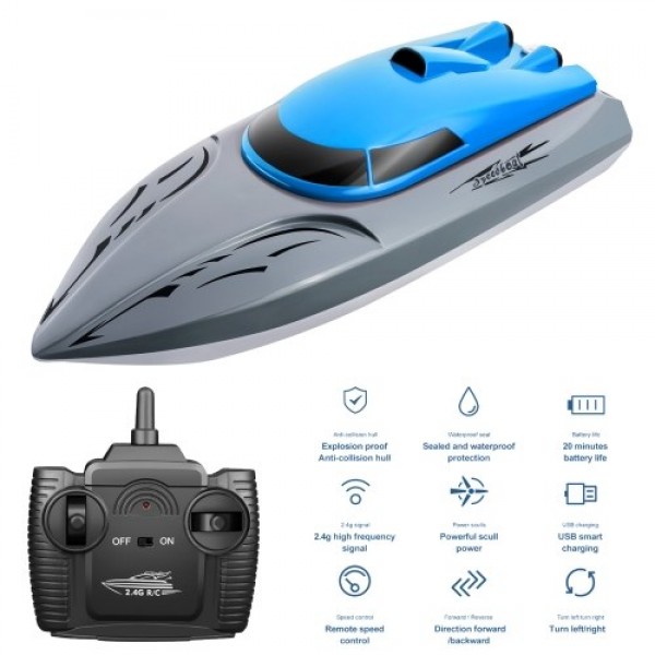 806 2.4G RC Boat 20KM/h Waterproof Toy High Speed RC Boat Racing Boat