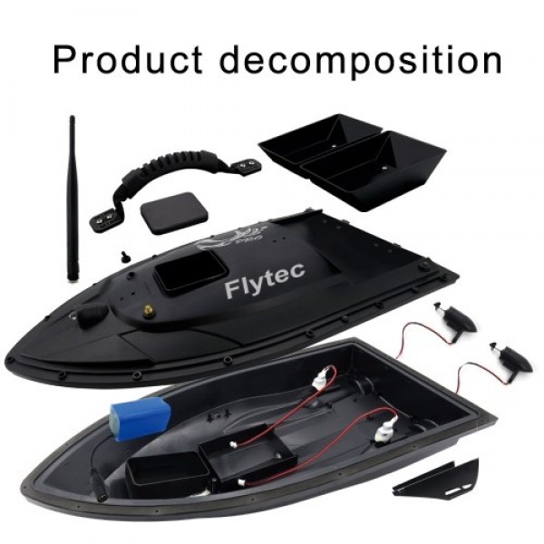 Flytec V500 RC Fishing Bait Boat RC Boat Fish Finder 1.5kg Loading 500M Remote Control Double Motor Night Light