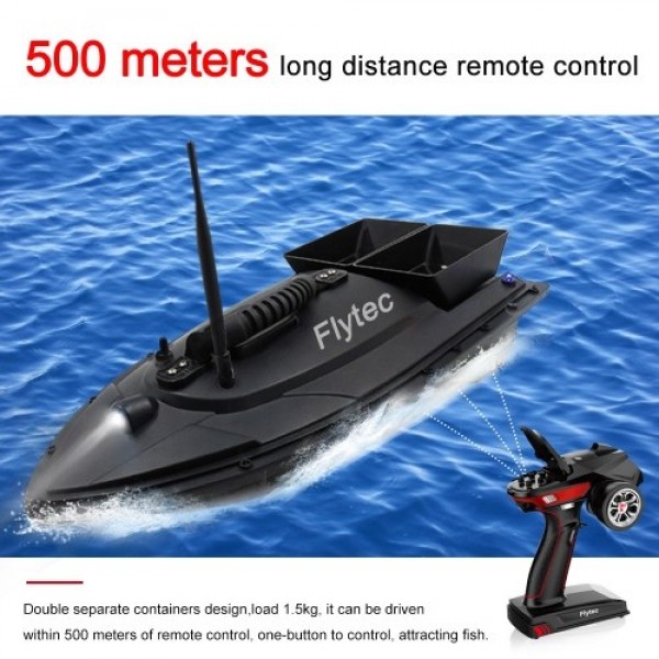 Flytec V500 RC Fishing Bait Boat RC Boat Fish Finder 1.5kg Loading 500M Remote Control Double Motor Night Light