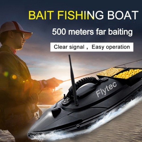 Flytec V500 RC Fishing Bait Boat RC Boat Fish Finder 1.5kg Loading 500M Remote Control Double Motor Night Light