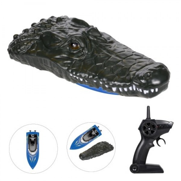 Simulation Crocodile Head Electric Racing Boat 10KM/H High Speed 2 Channels Remote Control Boats for Pools Spoof Toy