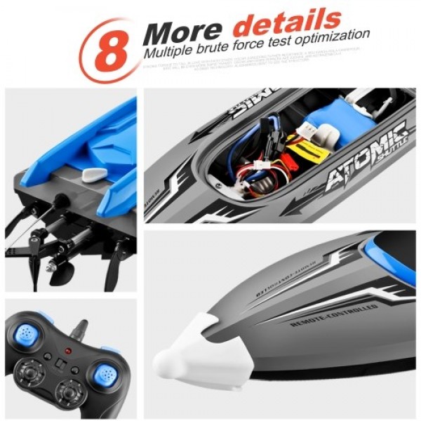 2.4GHz 4 Channel RC Boat Remote Control Boat 30KM/H High Speed IPV7 Waterproof Racing Boat for Kids Adults