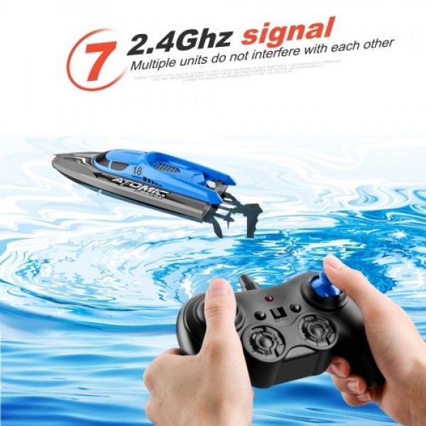 2.4GHz 4 Channel RC Boat Remote Control Boat 30KM/H High Speed IPV7 Waterproof Racing Boat for Kids Adults