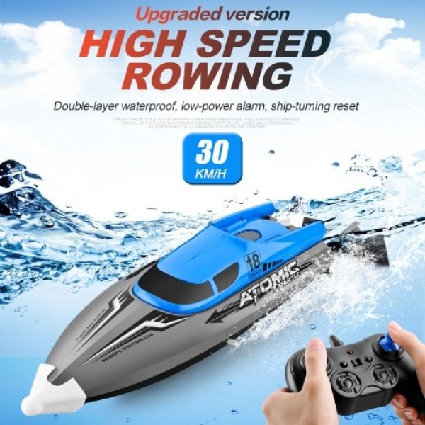 2.4GHz 4 Channel RC Boat Remote Control Boat 30KM/H High Speed IPV7 Waterproof Racing Boat for Kids Adults