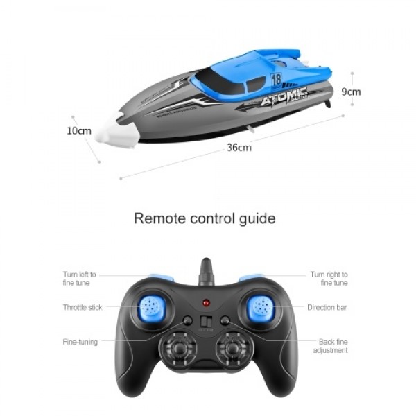 2.4GHz 4 Channel RC Boat Remote Control Boat 30KM/H High Speed IPV7 Waterproof Racing Boat for Kids Adults