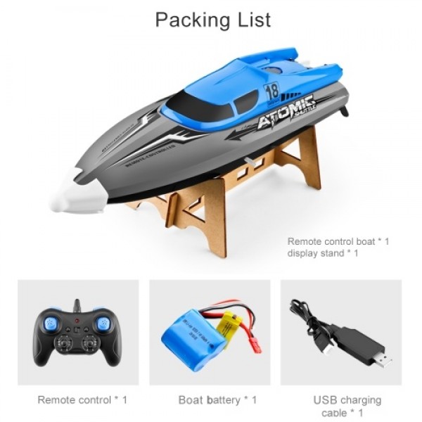 2.4GHz 4 Channel RC Boat Remote Control Boat 30KM/H High Speed IPV7 Waterproof Racing Boat for Kids Adults