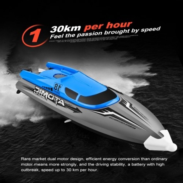 2.4GHz 4 Channel RC Boat Remote Control Boat 30KM/H High Speed IPV7 Waterproof Racing Boat for Kids Adults