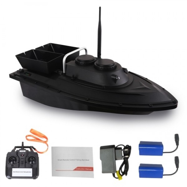 D11 RC Boat Fish Finder Fishing Bait Boat 1.5kg Loading 500m Remote Control Fixed Speed 2 Battery 2 Motors 2 Bait Bin 2 LED Ligh