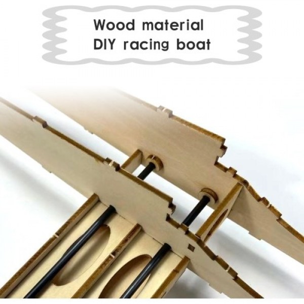 RC Boat Outdoor Pools and Lakes Toys for Kids Boys DIY Assembly Wooden Boat Model