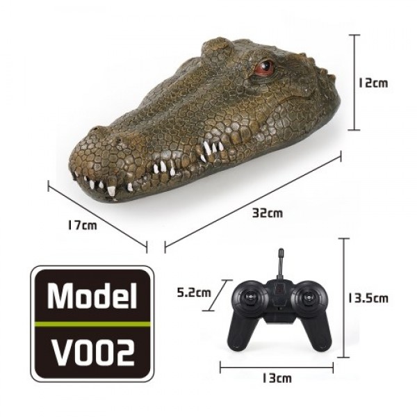 Flytec V002 RC Boat 2.4G Remote Control Electric Racing Boat with Simulation Crocodile Head Spoof Toy