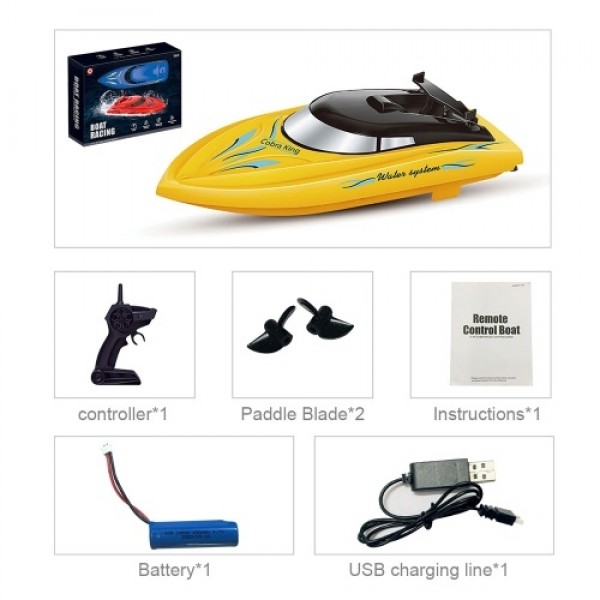 10KM/H High Speed 2 Channels Remote Control Boats for Pools Racing Boat