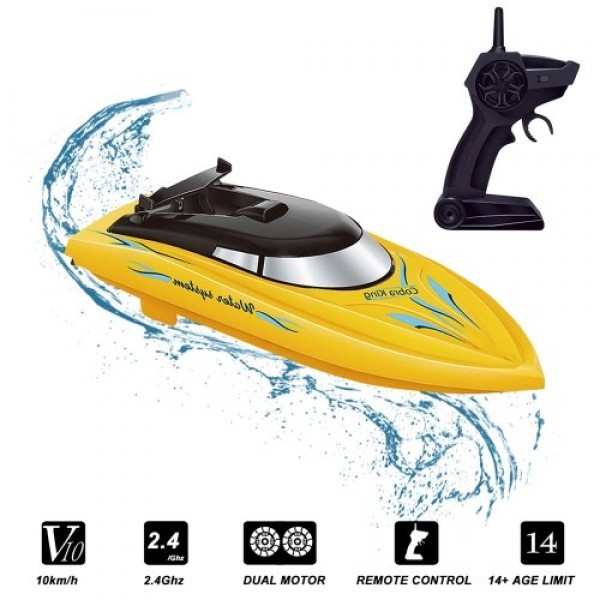 10KM/H High Speed 2 Channels Remote Control Boats for Pools Racing Boat