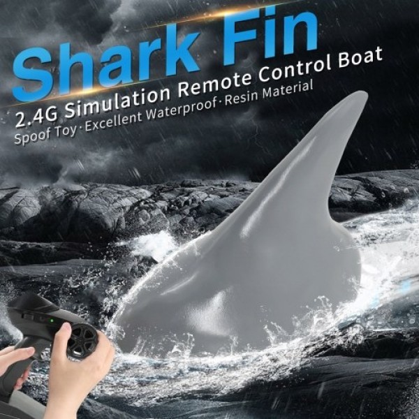 Flytec V302 2.4G RC Boat with Simulation Shark Fin Head 15km/h Electric Racing Boat for Pools Remote Control Spoof Toy