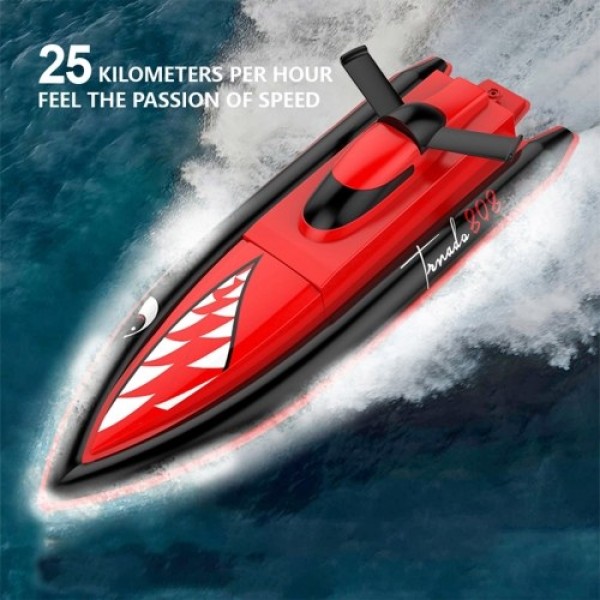 2.4GHz 25Km/h RC Boat Remote Control Boat RC Boat Waterproof Toy Racing Boat Gift for Kids