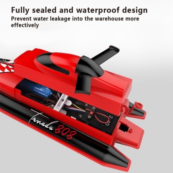 2.4GHz 25Km/h RC Boat Remote Control Boat RC Boat Waterproof Toy Racing Boat Gift for Kids