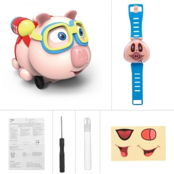 R09 RC Pig Toy Robot 2.4G Watch RC Car Animal Toy with Follow Spray Music Function