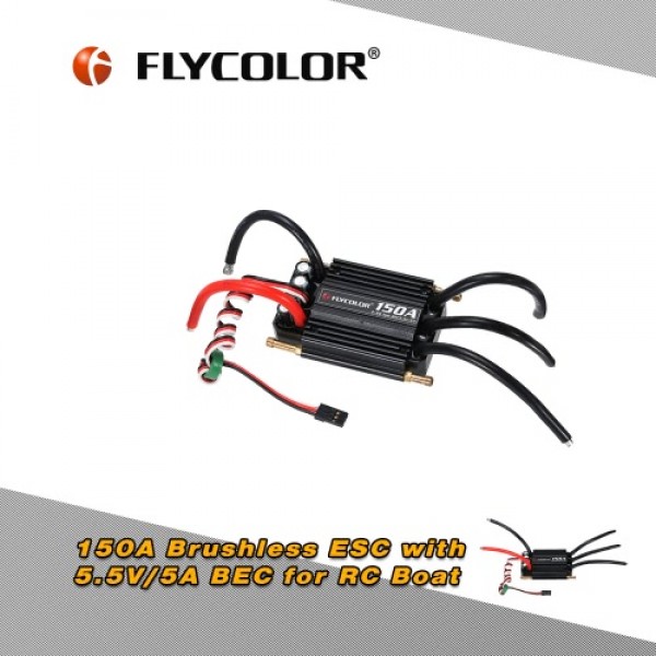 Original Flycolor Waterproof 150A Brushless ESC Electronic Speed Controller with 5.5V/5A BEC for RC Boat