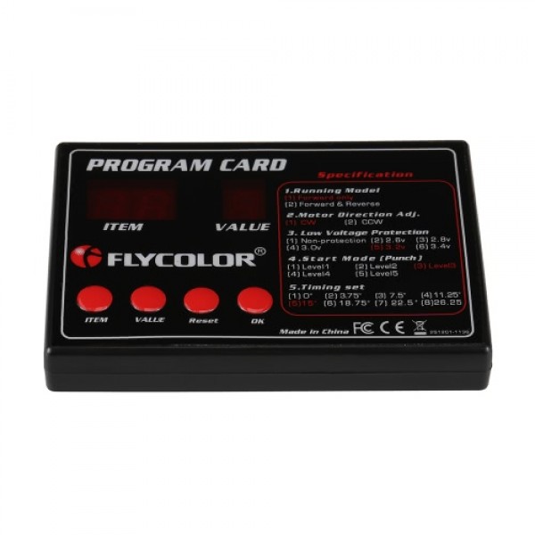 Original Flycolor Programing Card for RC Boats ESC Electronic Speed Controller