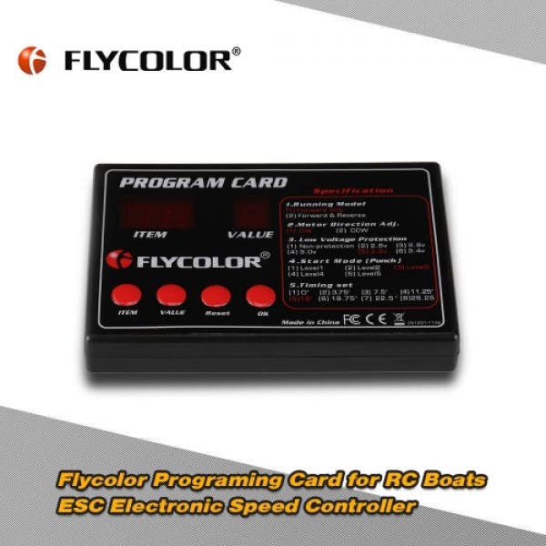 Original Flycolor Programing Card for RC Boats ESC Electronic Speed Controller