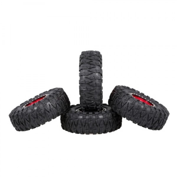 4PCS 2.2IN Crawler RC Tires with Metal Rim Ultra Soft Rock Crawler Tires for 1/10 rc Rock Crawler Traxxas Trx4 TRX-6 Axial Scx10