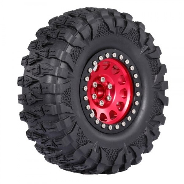 4PCS 2.2IN Crawler RC Tires with Metal Rim Ultra Soft Rock Crawler Tires for 1/10 rc Rock Crawler Traxxas Trx4 TRX-6 Axial Scx10