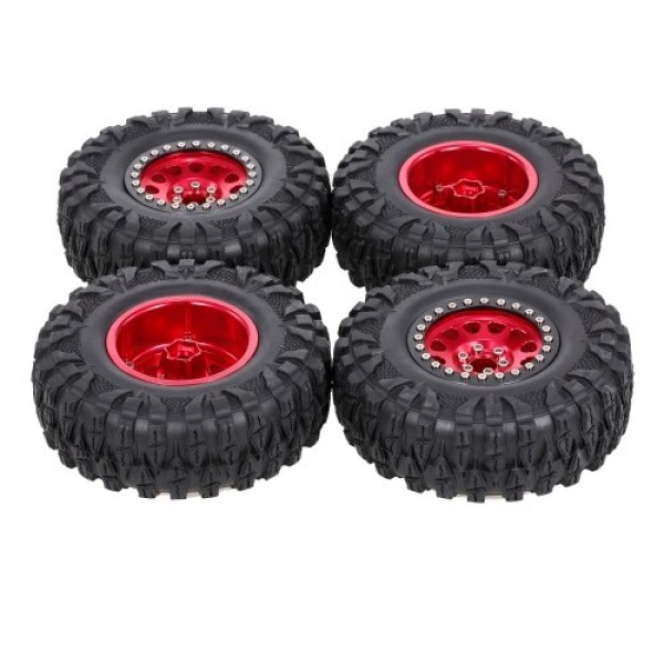 4PCS 2.2IN Crawler RC Tires with Metal Rim Ultra Soft Rock Crawler Tires for 1/10 rc Rock Crawler Traxxas Trx4 TRX-6 Axial Scx10