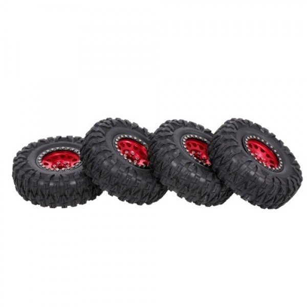 4PCS 2.2IN Crawler RC Tires with Metal Rim Ultra Soft Rock Crawler Tires for 1/10 rc Rock Crawler Traxxas Trx4 TRX-6 Axial Scx10