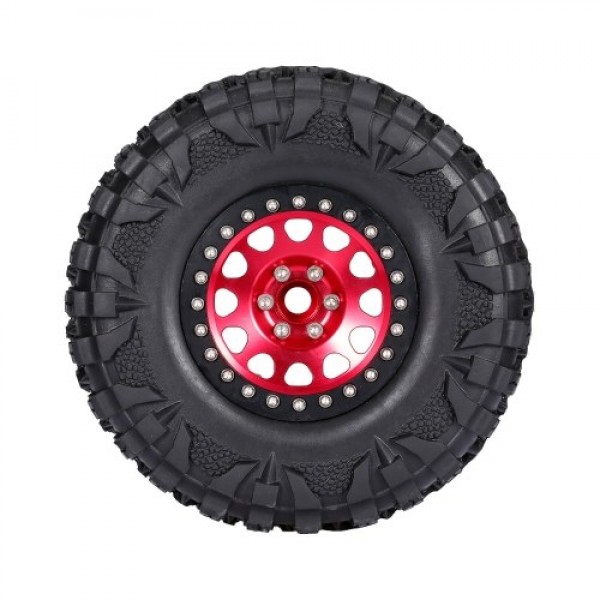 4PCS 2.2IN Crawler RC Tires with Metal Rim Ultra Soft Rock Crawler Tires for 1/10 rc Rock Crawler Traxxas Trx4 TRX-6 Axial Scx10