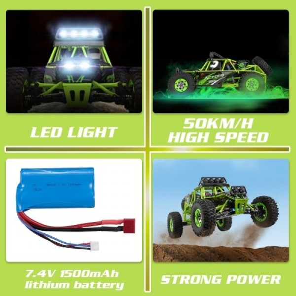 Original Wltoys 12428 1/12 2.4G 4WD 50km/h High Speed RC Car Off Road Car RC Rock Crawler Cross-country RC Truck